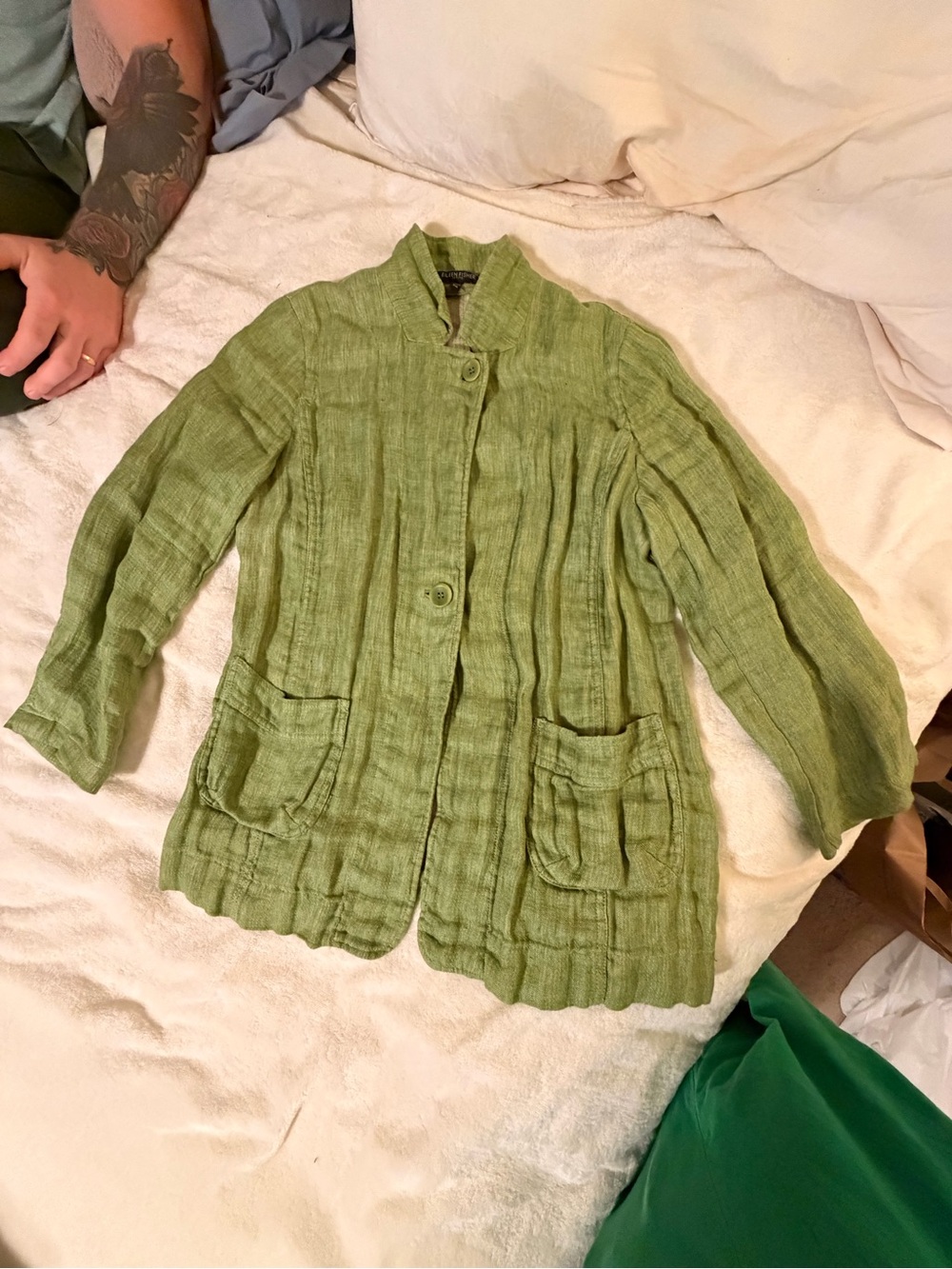 Eileen Fisher Lightweight Linen Button-Front Jacket